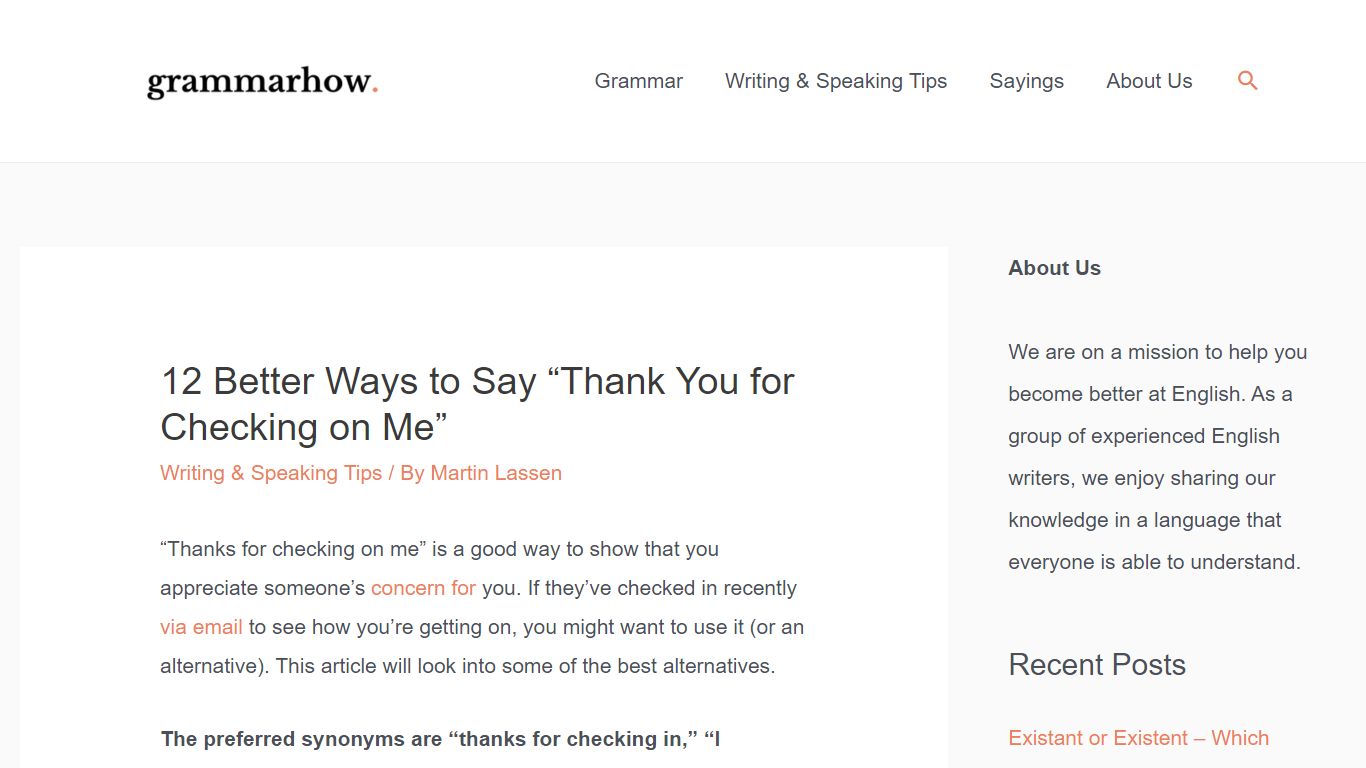 12 Better Ways to Say “Thank You for Checking on Me” - Grammarhow