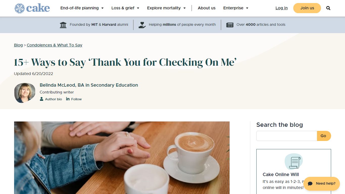 15+ Ways to Say ‘Thank You for Checking On Me’ - Cake